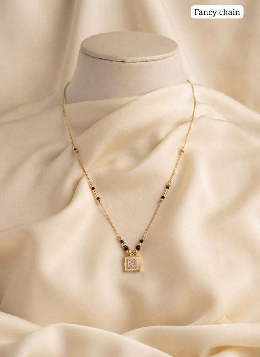 Square Pendant Mangalsutra on Delicate Chain