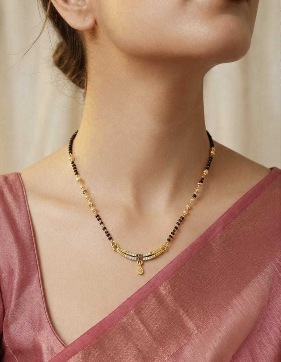 Stone Fringe Mangalsutra with Bead Chain