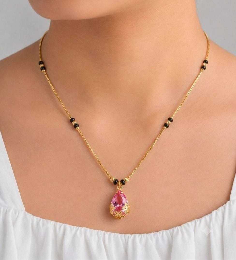 Teardrop Stone Pendant Mangalsutra
