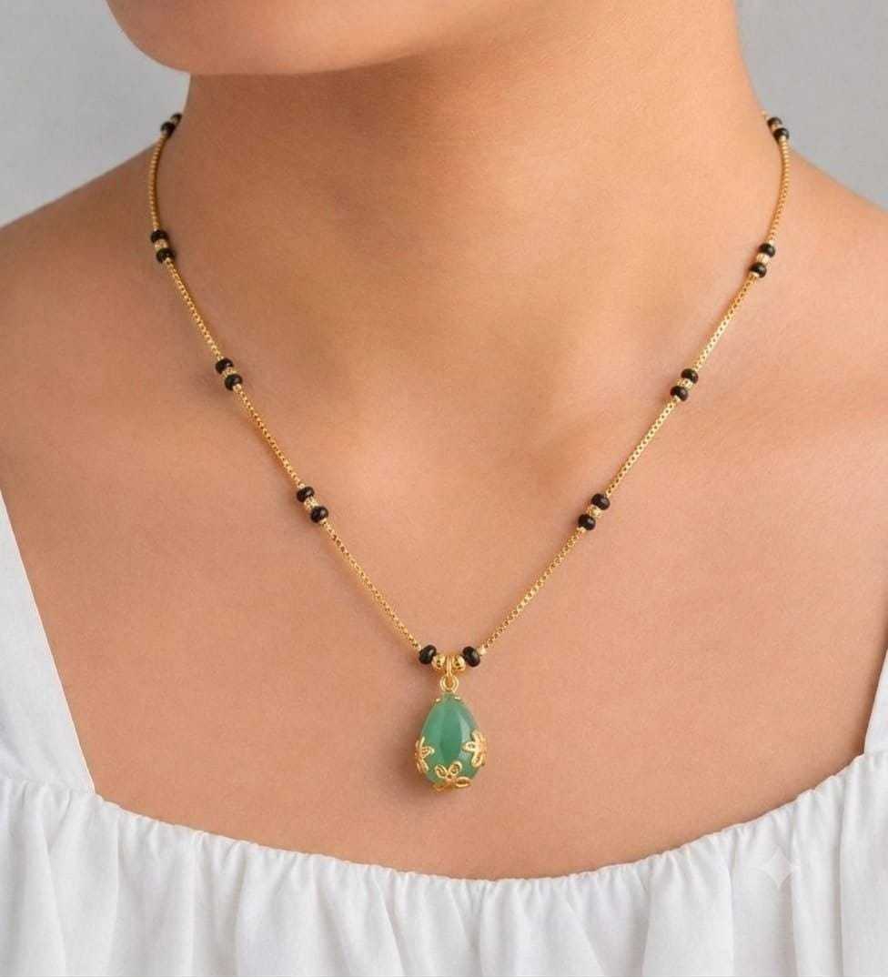 Teardrop Stone Pendant Mangalsutra