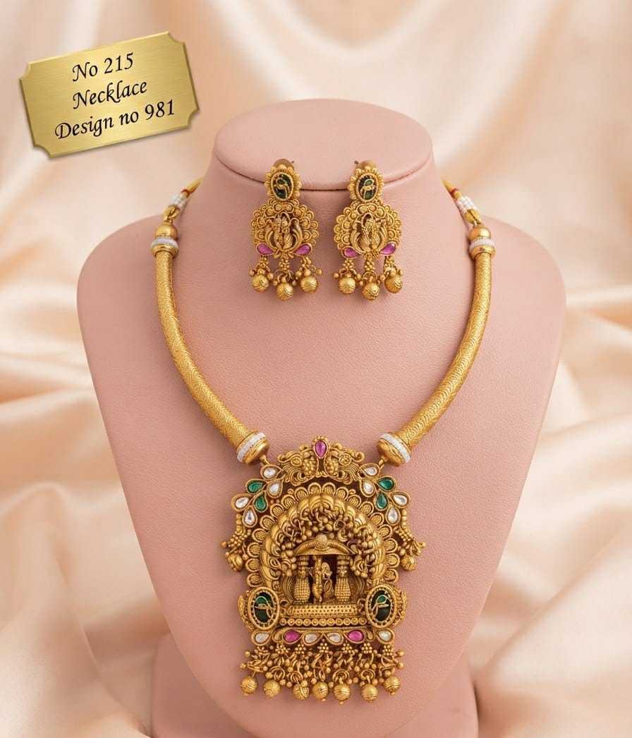 Temple Deity Arch Pendant Hasli Necklace Set