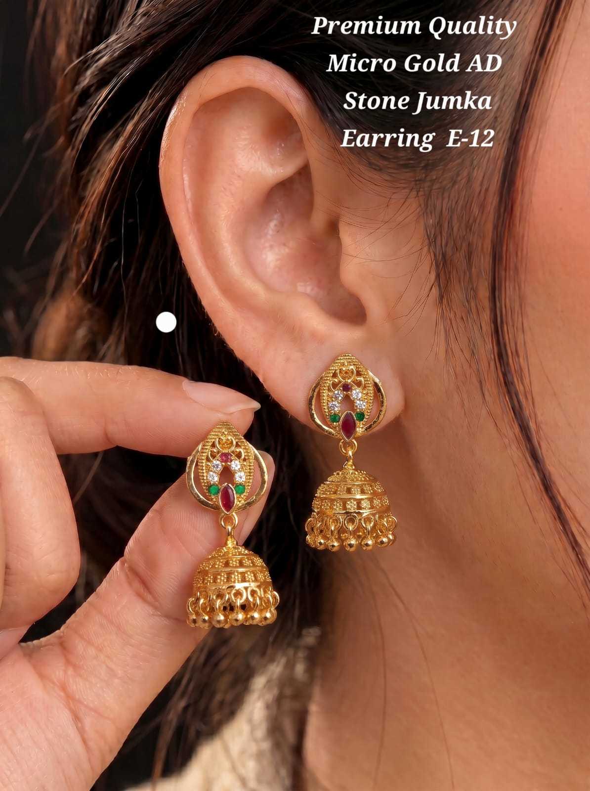 Traditional Jhumka Earrings with Bead Fringe