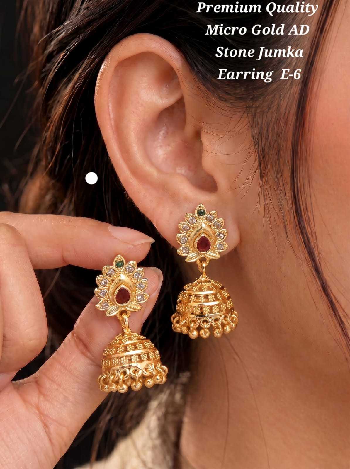Traditional Jhumka Earrings with Bead Fringe