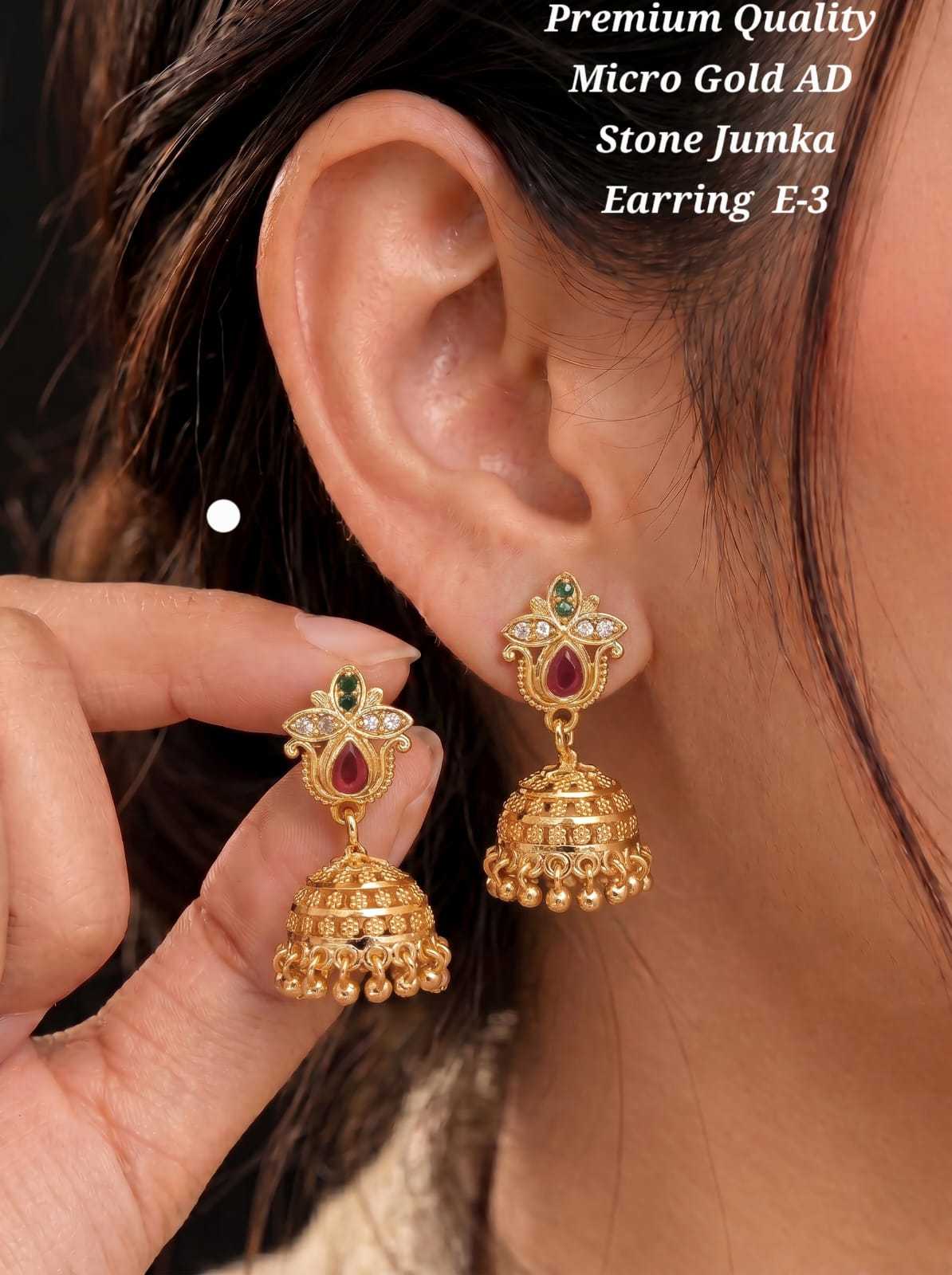 Traditional Jhumka Earrings with Bead Fringe