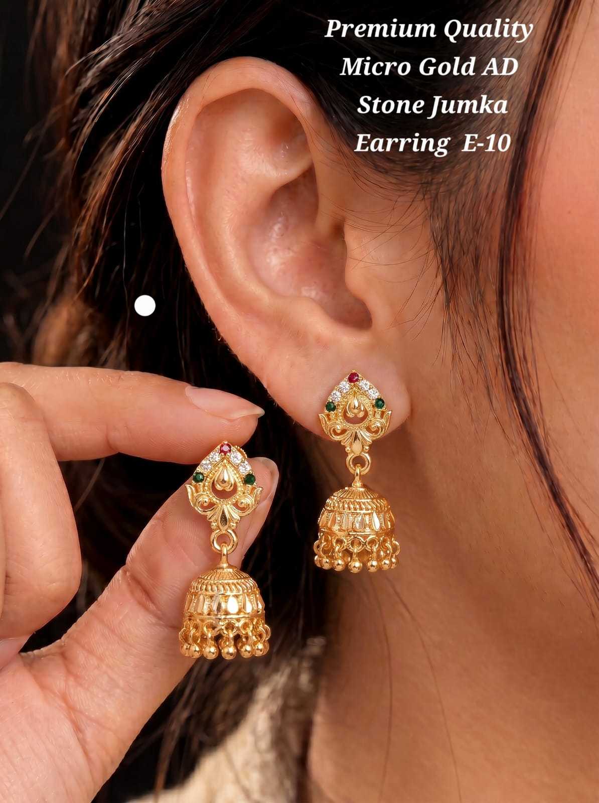 Traditional Jhumka Earrings with Bead Fringe