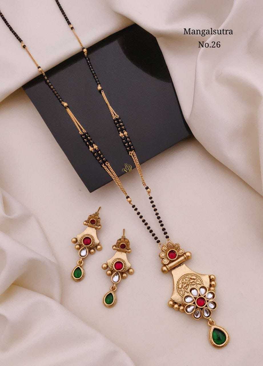 Traditional Long Mangalsutra with Drop Earrings