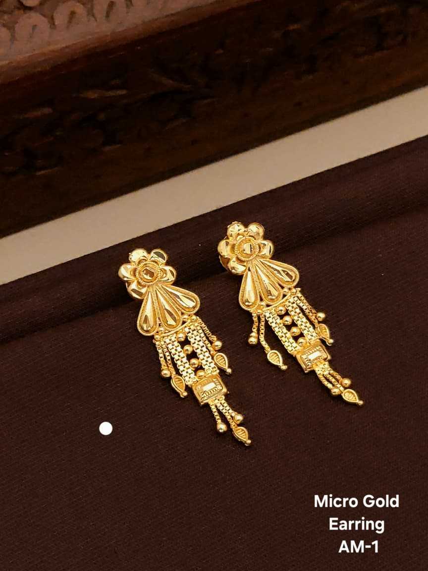 Traditional Micro Gold Ethnic Earrings