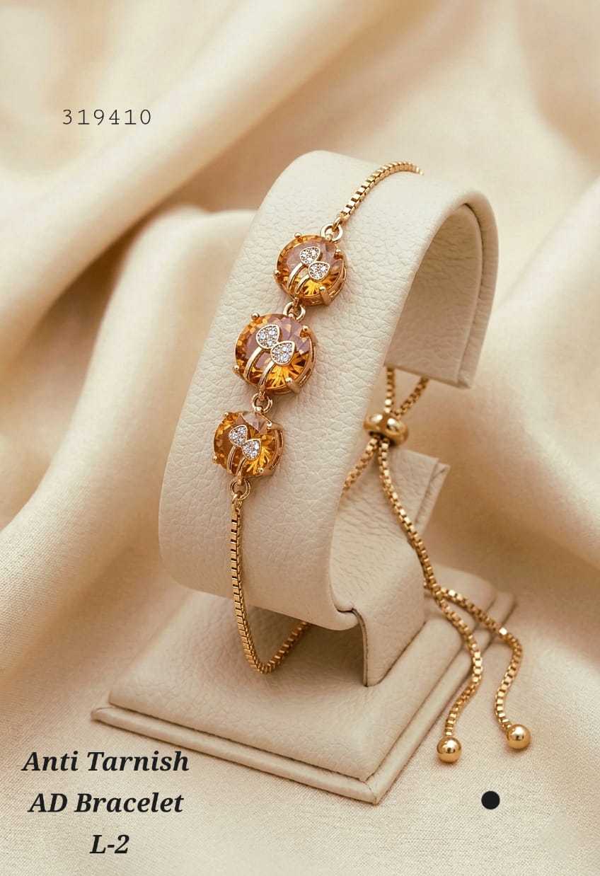 Tulip Floral Bracelet with Champagne Crystals