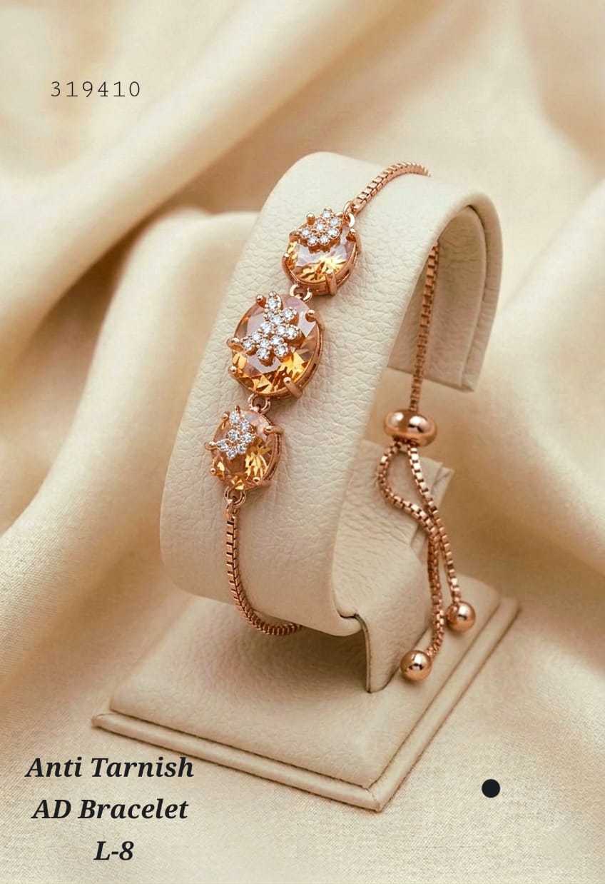 Tulip Floral Bracelet with Champagne Crystals