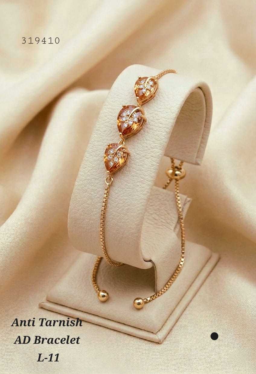 Tulip Floral Bracelet with Champagne Crystals