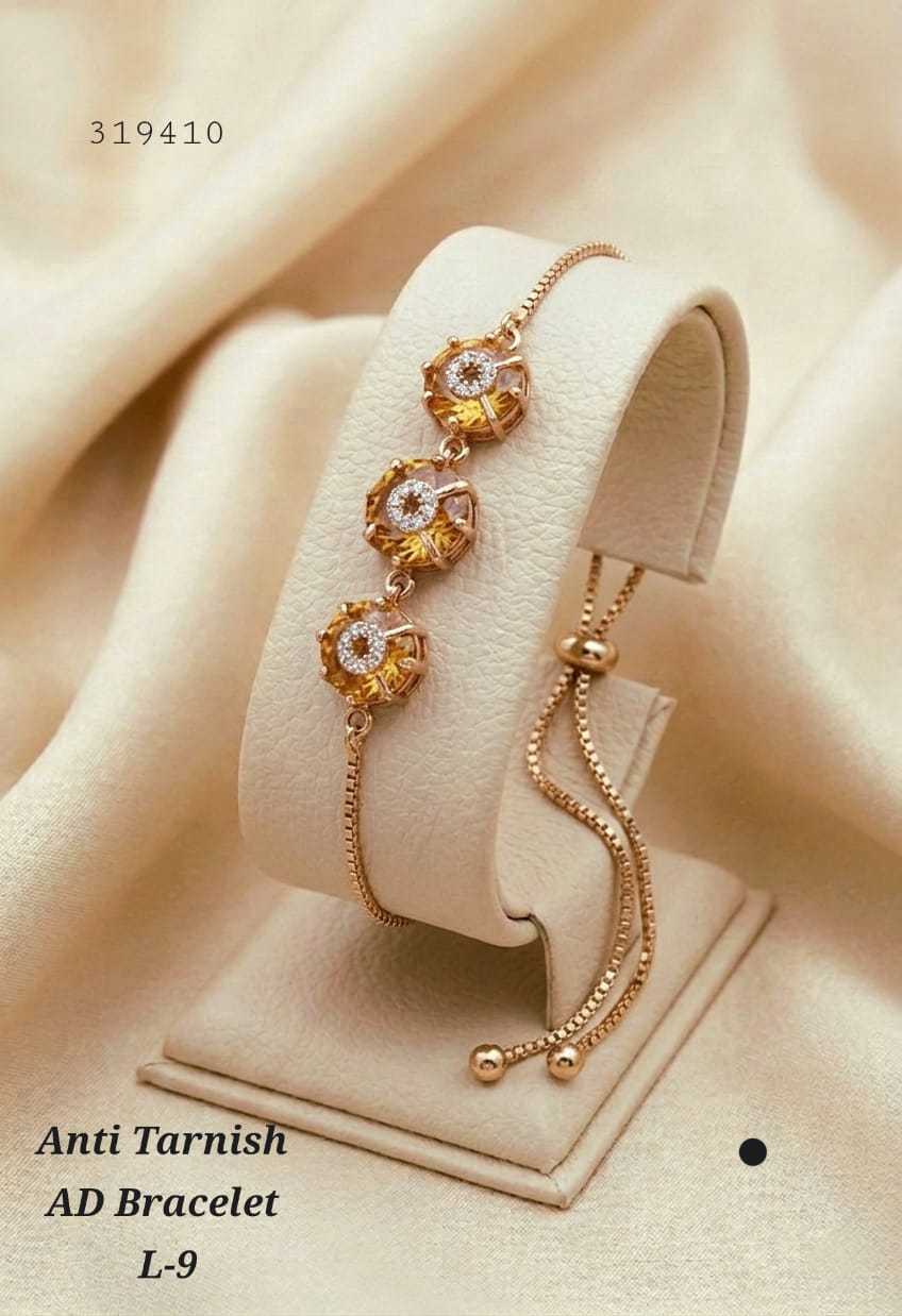 Tulip Floral Bracelet with Champagne Crystals