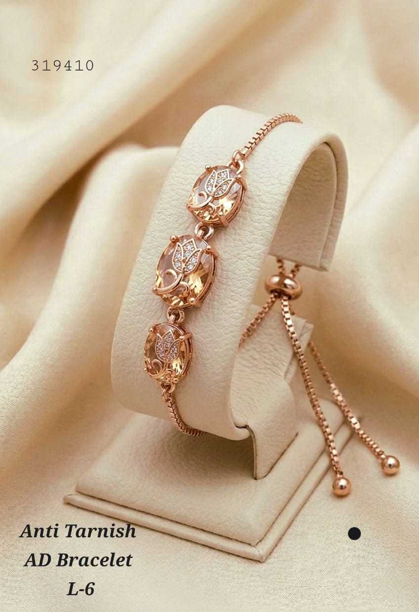 Tulip Floral Bracelet with Champagne Crystals