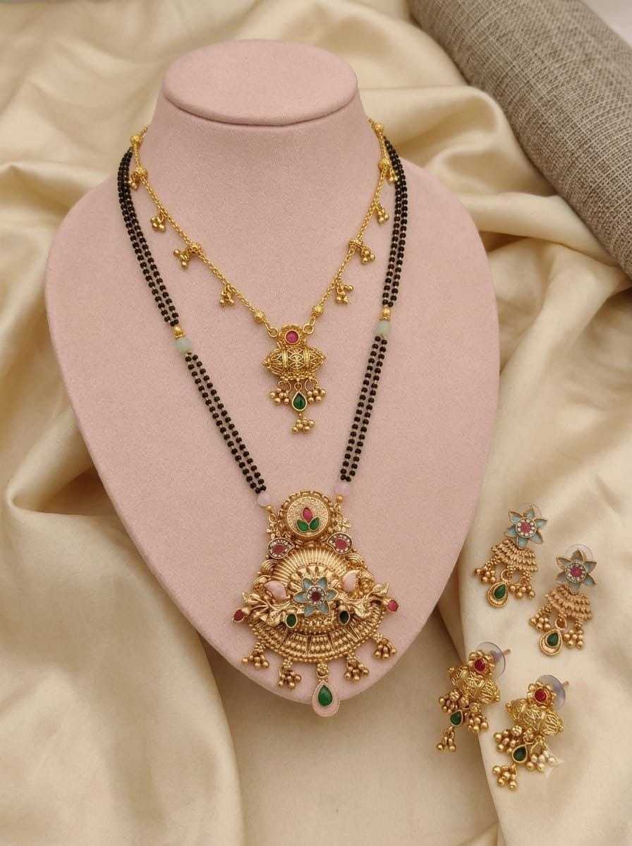 Two Layer Mangalsutra Combo with Jhumkas