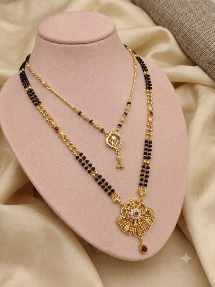 Two Layer Mangalsutra with Geometric Diamond Pendant