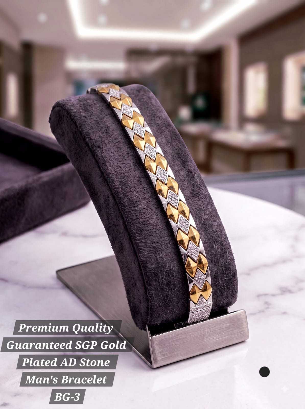 Design F: chevron pattern in gold and CZ