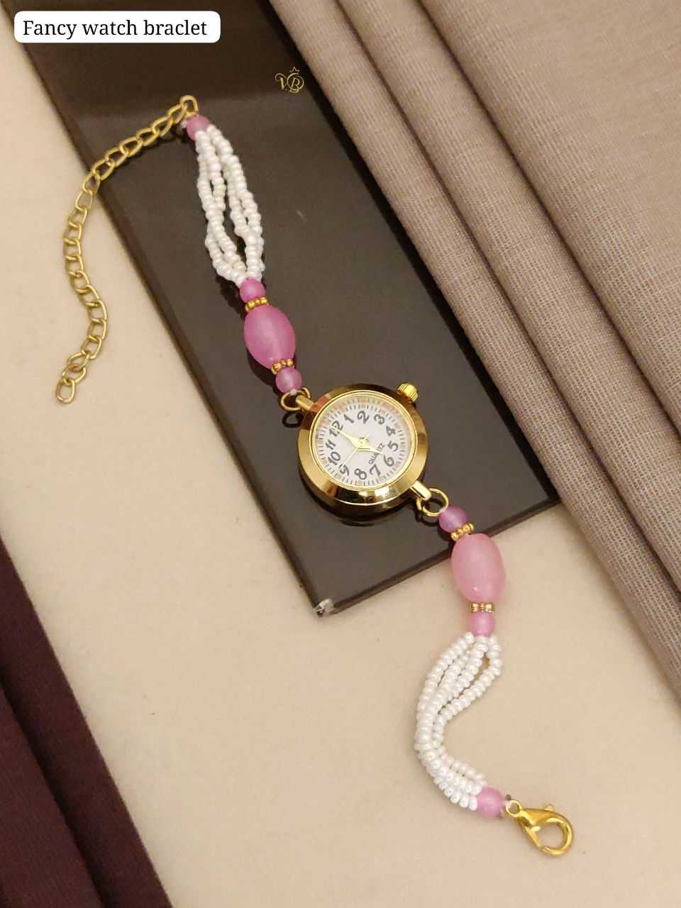 Vintage Pearl & Emerald Watch Bracelet