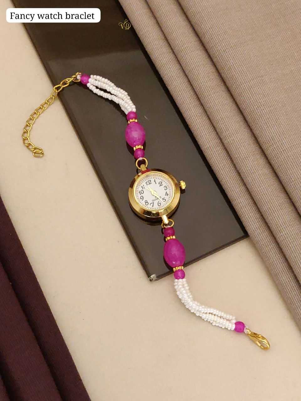 Vintage Pearl & Emerald Watch Bracelet
