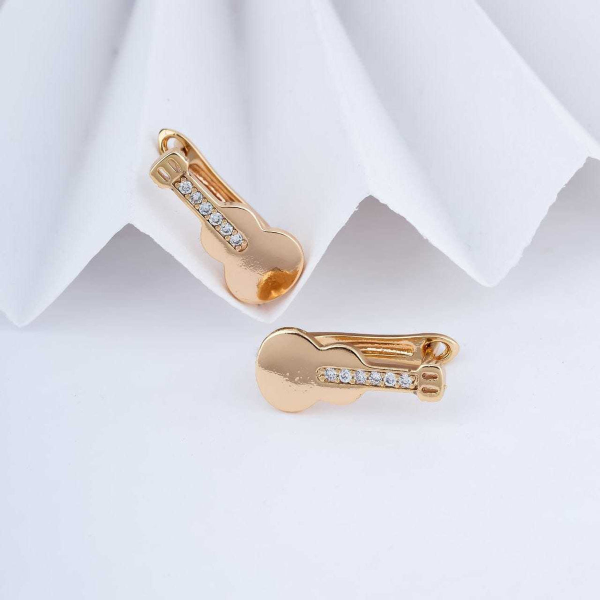 Wave CZ Huggie Hoop Earrings