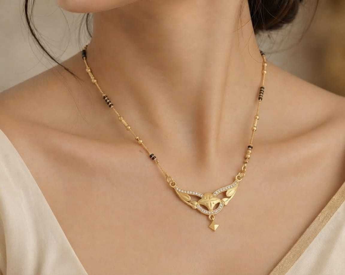 Winged Pendant Mangalsutra on Fine Chain