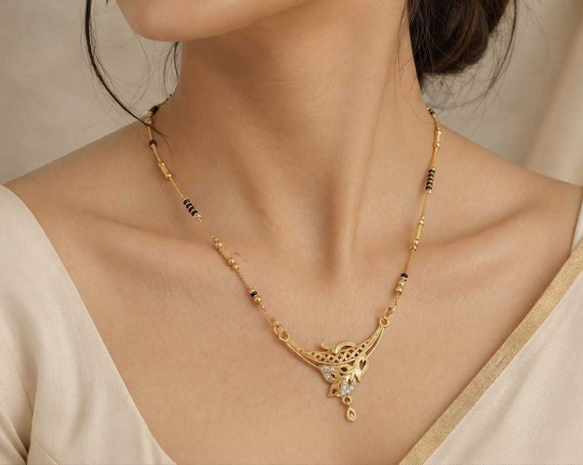 Winged Pendant Mangalsutra on Fine Chain
