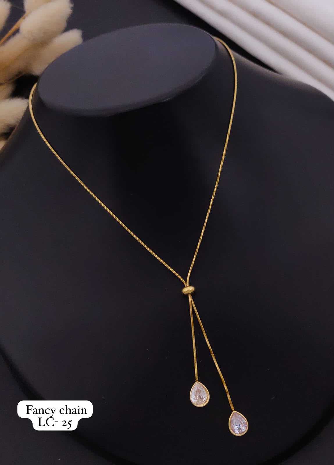 Y-Shaped Lariat Necklace with Heart Charms