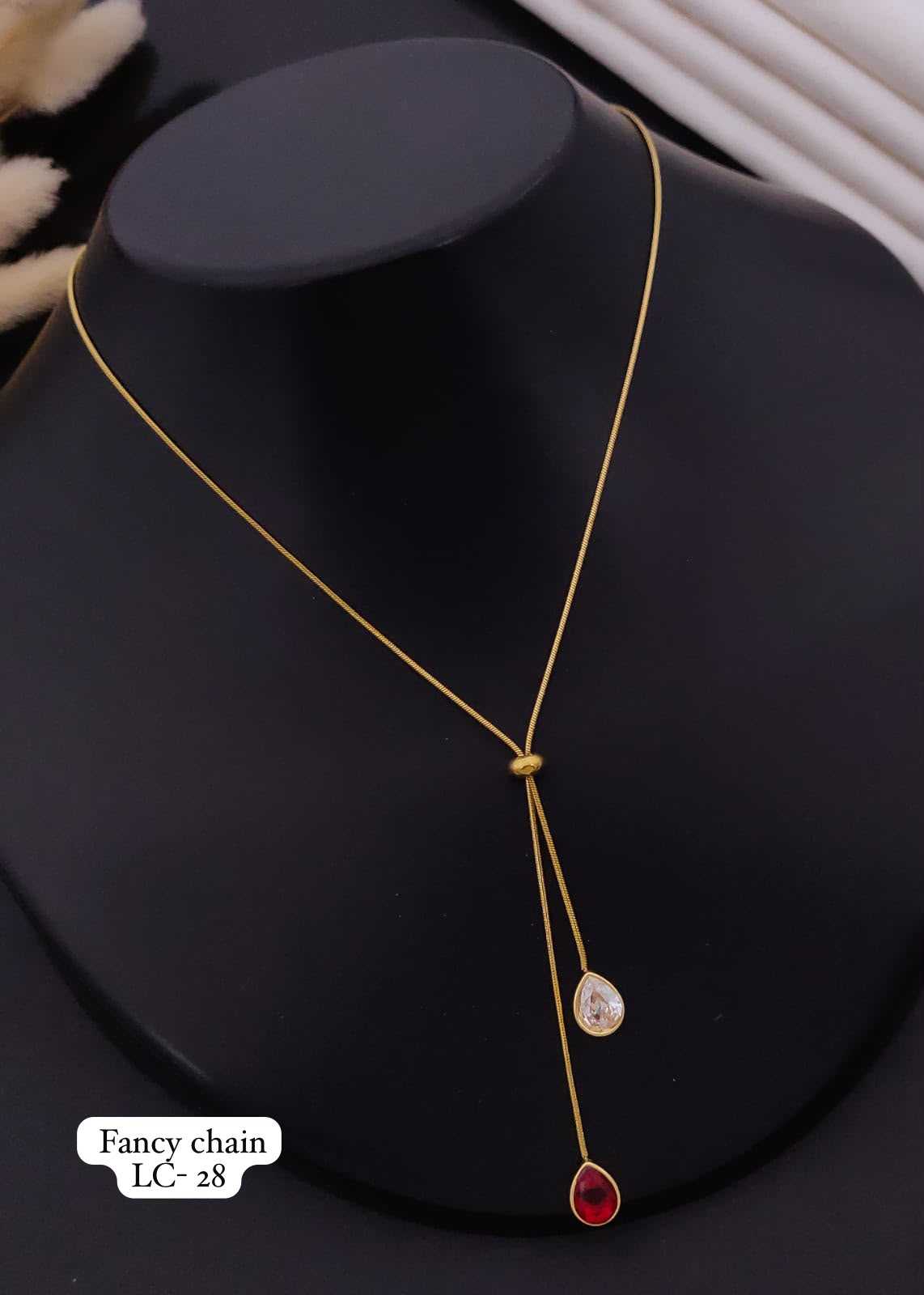 Y-Shaped Lariat Necklace with Heart Charms