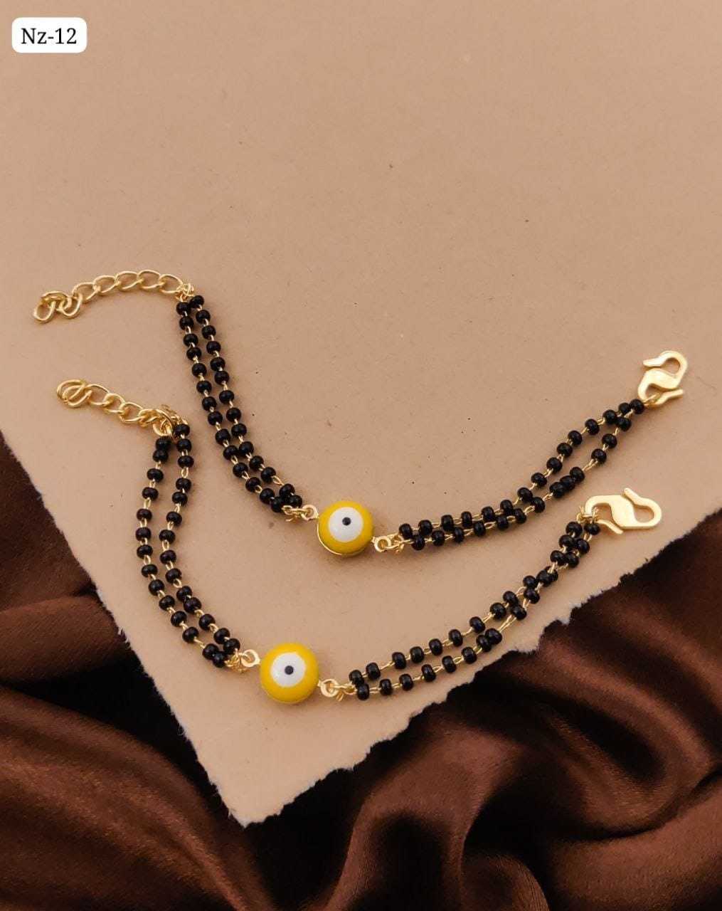 Yellow Evil Eye Dual Strand Nazariya Bracelet Set